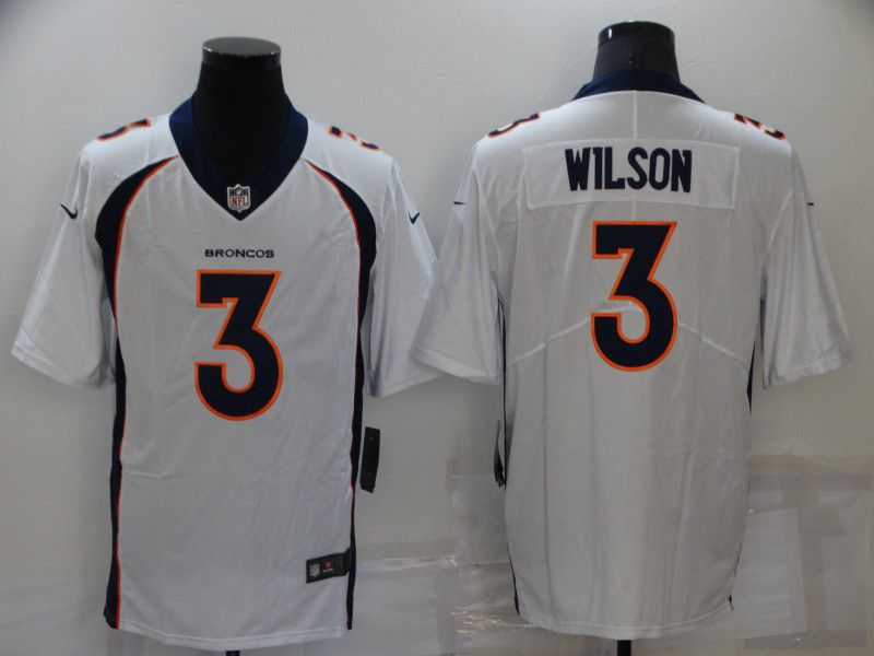 Men Denver Broncos #3 Wilson White Nike Vapor Untouchable Limited 2022 NFL Jersey